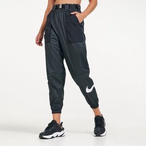 ✨ Nike Women’s NSW Cuffed Track Pants Black XL Tapered Leg White Swoosh